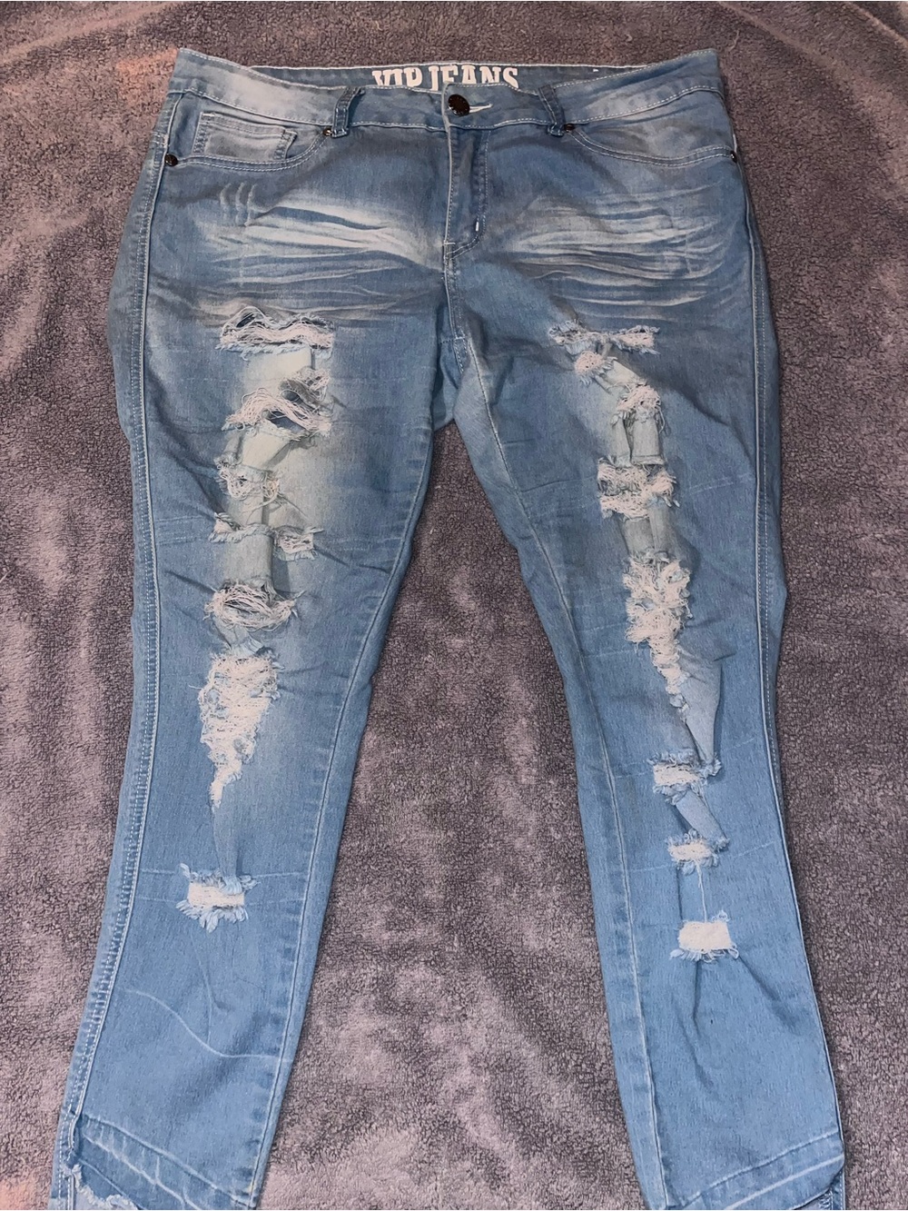VIP Light Blue Ripped Skinny Jeans